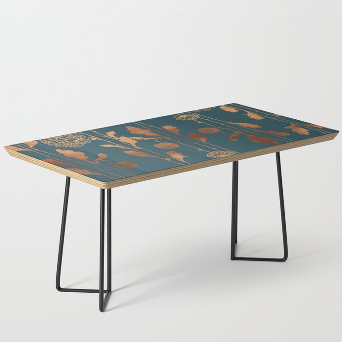Art Deco Copper Flowers Coffee Table By Betterhome