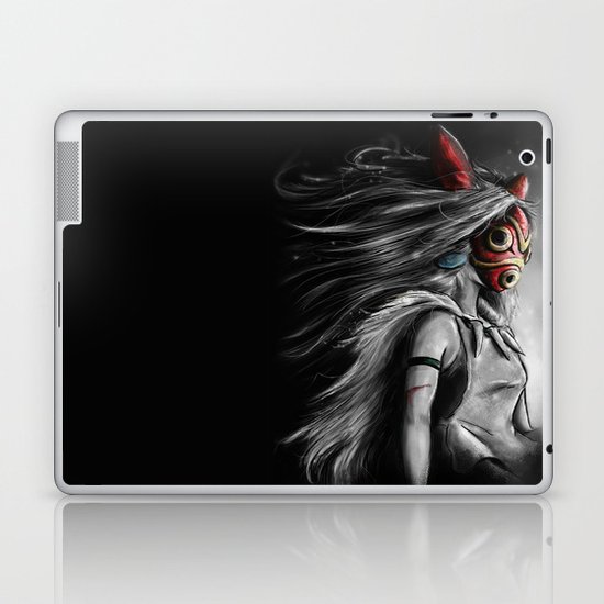 Miyazaki's Mononoke Hime Digital Painting the Wolf Princess Warrior Color Variation Laptop & iPad Skin
