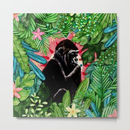 Gorilla in the Jungle Metal Print