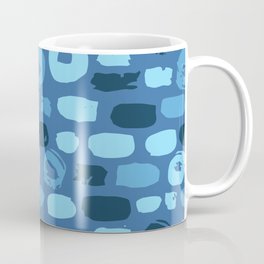 Blue dry brush strokes and circles seamless Coffee Mug