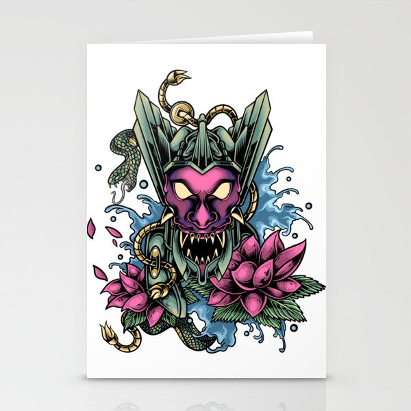 Oni King devil Stationery Cards