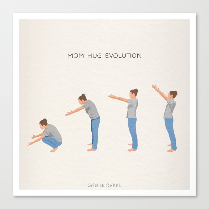 Mom Hug Evolution Canvas Print