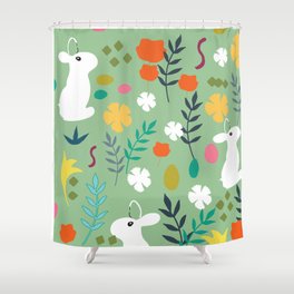 Festive Bunny Shower Curtain