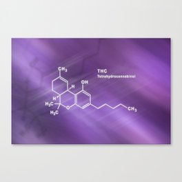 THC Tetrahydrocannabinol Structural chemical formula Canvas Print