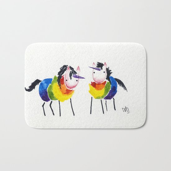 Little Rainbow Unicorns Bath Mat