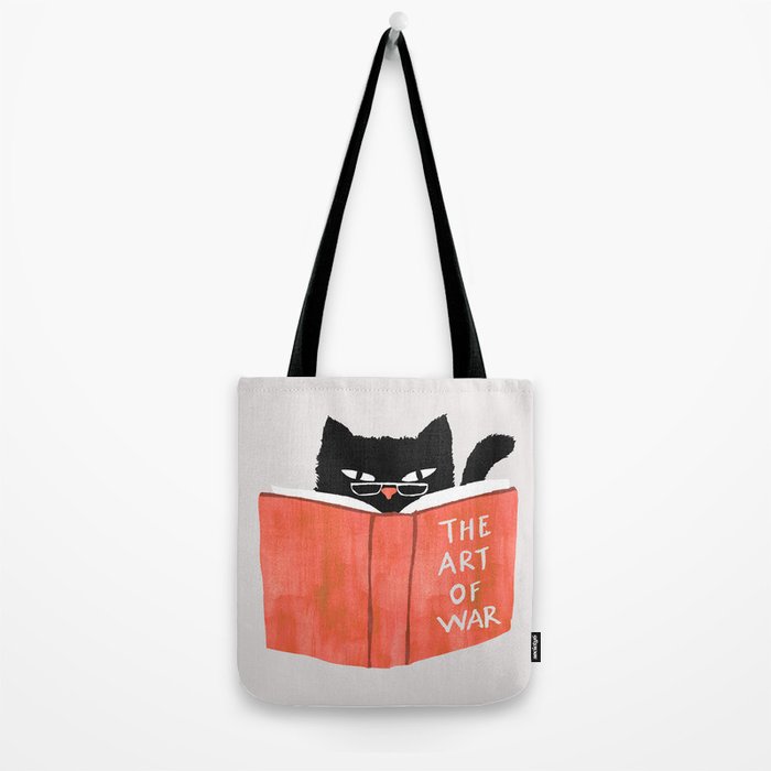 Cat Reading Book Tote Bag