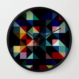 Ovinnik - Abstract Coloful Dark Diamond Shape Art Wall Clock