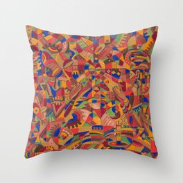 The Evening Prayer painting from Africa Throw Pillow