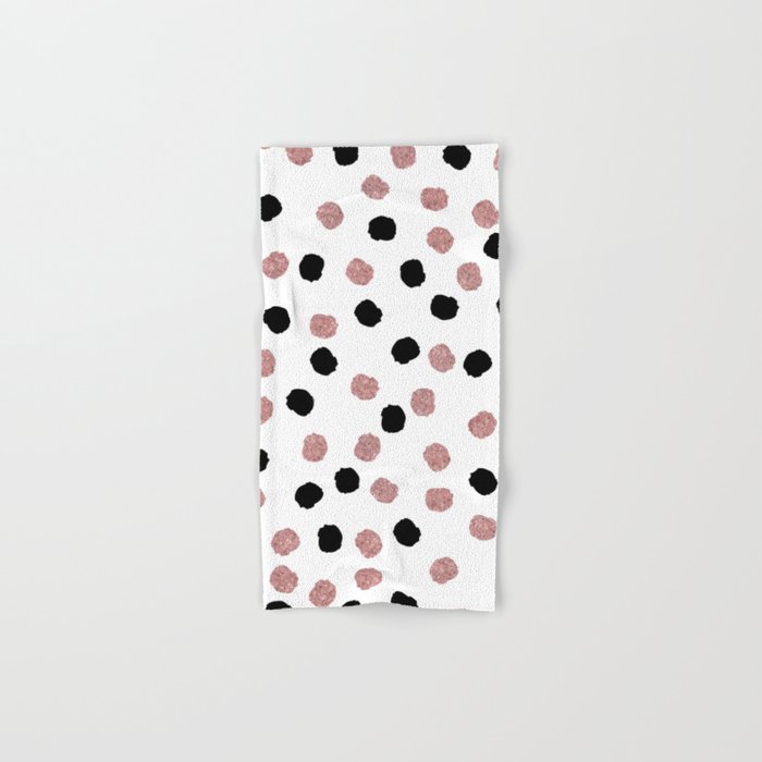 Modern Rose Gold Black Abstract Brush Polka Dots Hand Bath Towel Modern Rose Gold Black Abstract Brush Polka Dots Hand Bath Towel By Girlytrend Society6