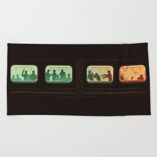Ground Zero - Zombie Subway Beach Towel
