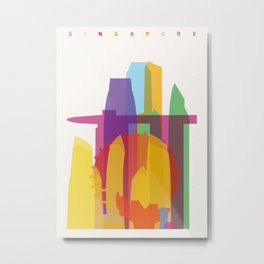 Shapes of Singapore. Metal Print | Architecture, Illustration, Graphic Design, Vector 