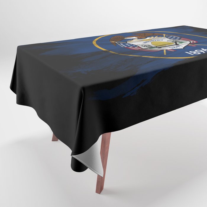 Utah state flag brush stroke, Utah flag background Tablecloth