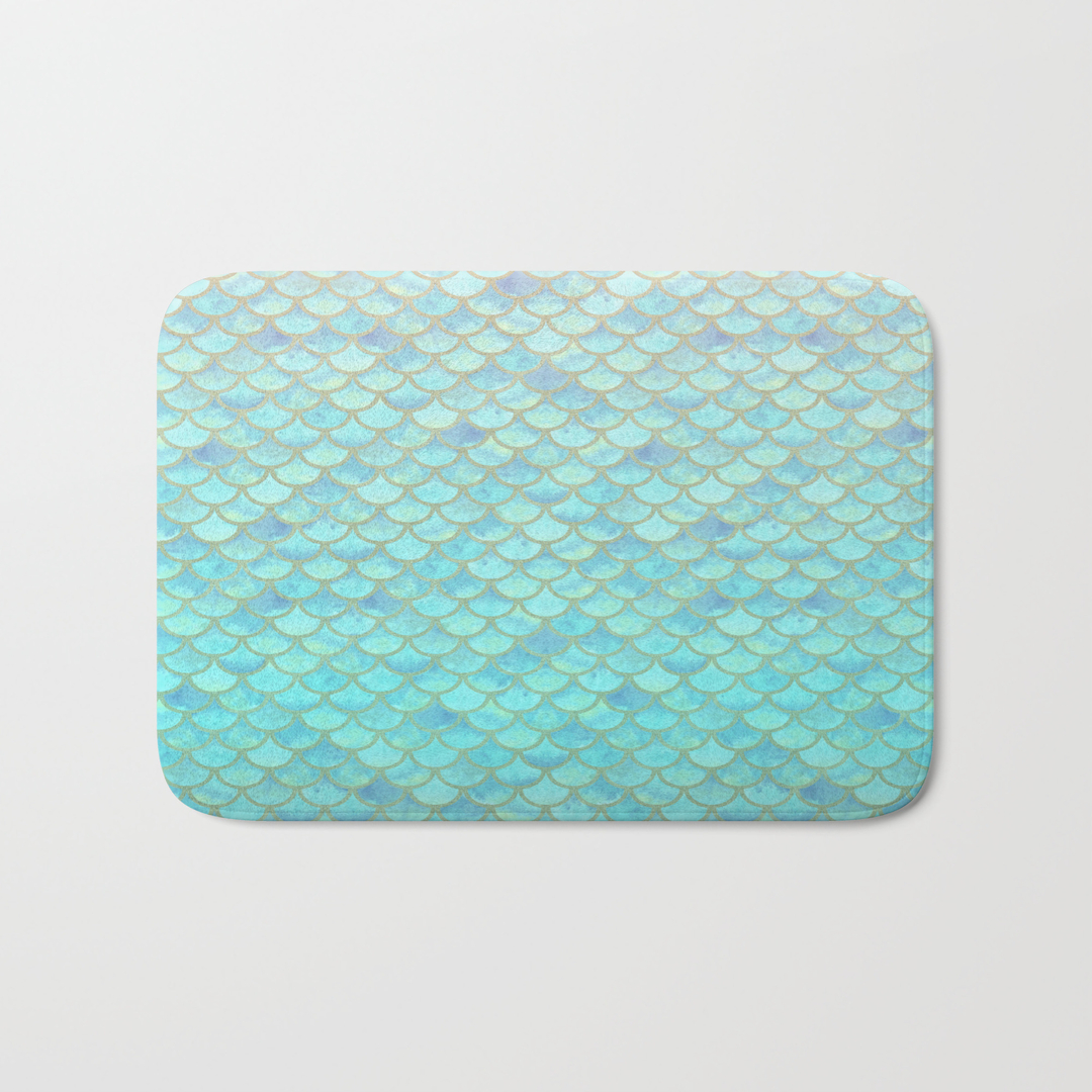 Fishscales Bath Mats Society6 Fishscales Bath Mats Society6