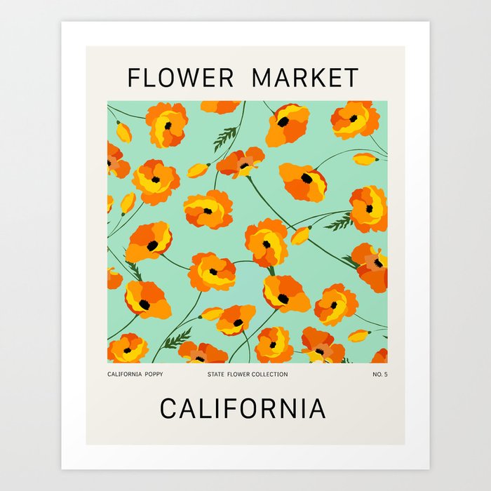 CALIFORNIA FLOWER MARKET Art Print