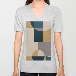 Geometeric Neutral Minimal V Neck T Shirt