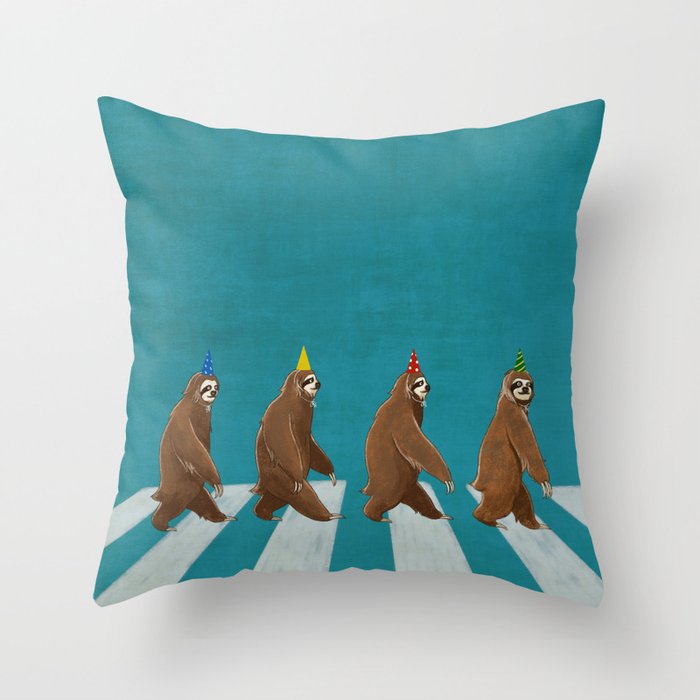 Sloth the Abbey Road Throw Pillow