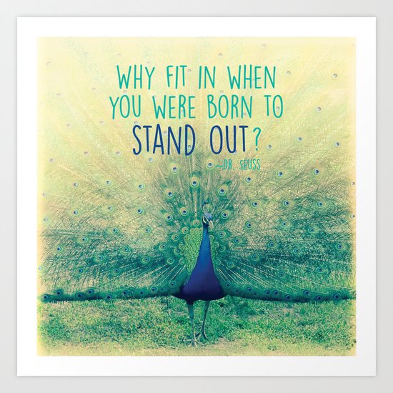 Peacock Spreading Feathers Art Print