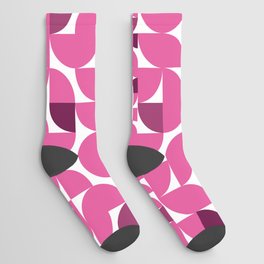 Pink geomtric & bold pattern Socks