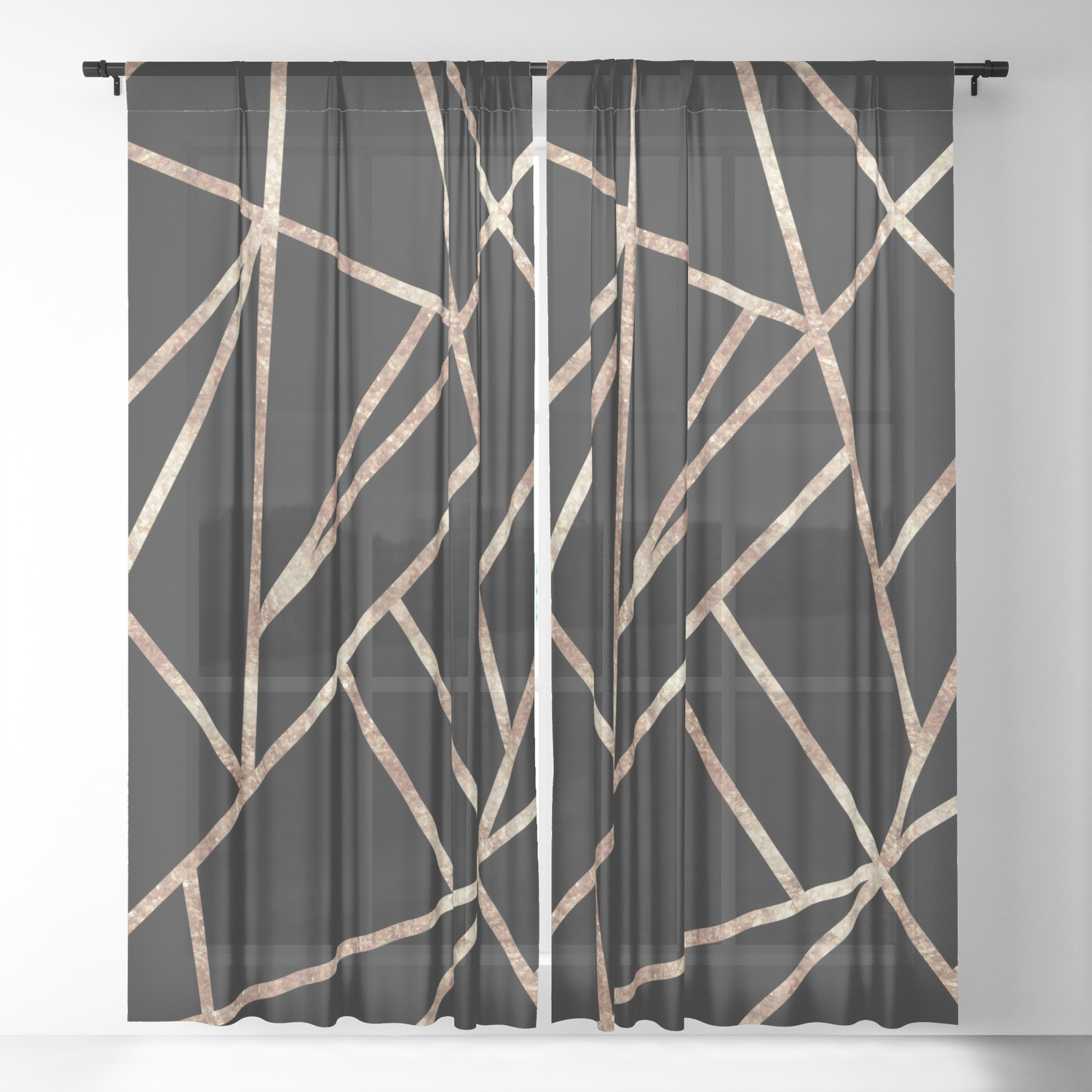 Classic Black Rose Gold Geo 1 Geometric Decor Art Society6