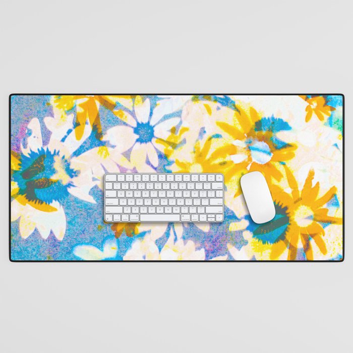 floral batik Desk Mat
