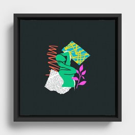 Abstract woman body collage art illustration Framed Canvas