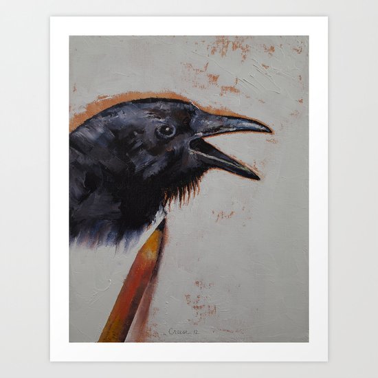 Raven Sketch Art Print