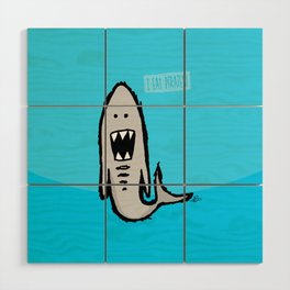i eat pirates - the shark Wood Wall Art