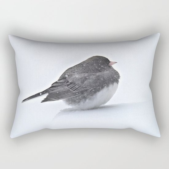 Brave Bird in a Blizzard Rectangular Pillow