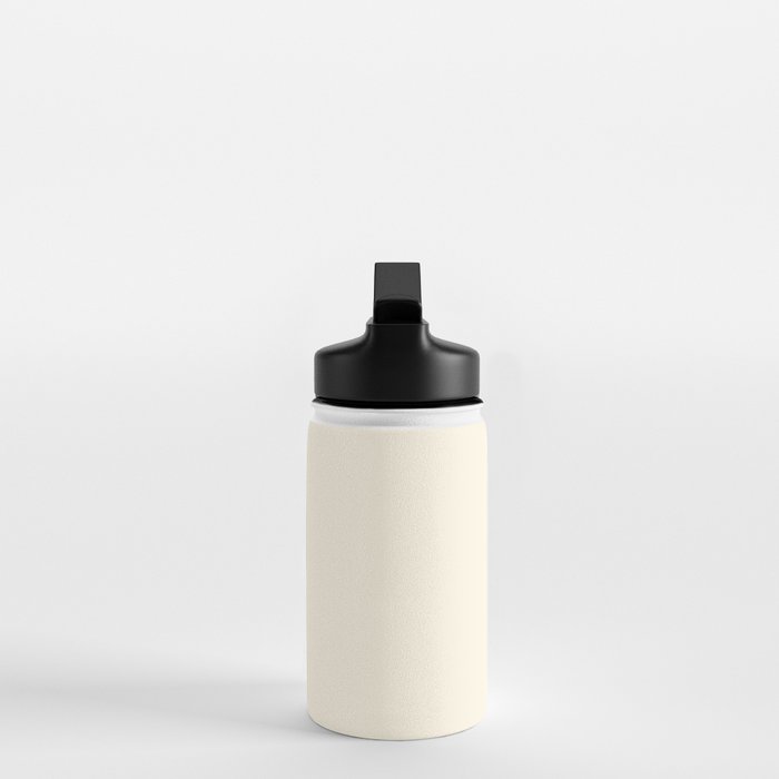 Cream - Solid Color Collection Water Bottle by Vintage Wall Art
