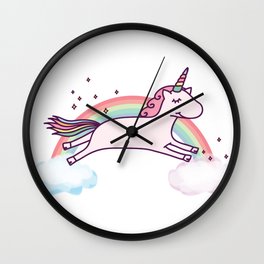 UNICORN - It's so fluffy! Wall Clock | Clouds, Unicorn, Fluffy, Cute, Graphicdesign, Digital, Cuteunicorn, Rainbow 