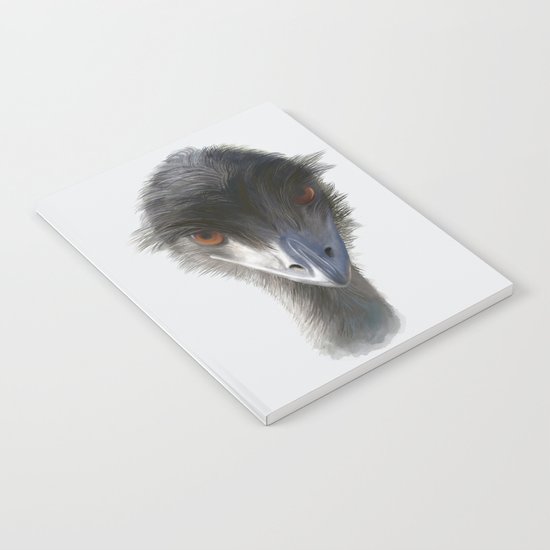 Suspicious Emu Stare, watercolor Notebook