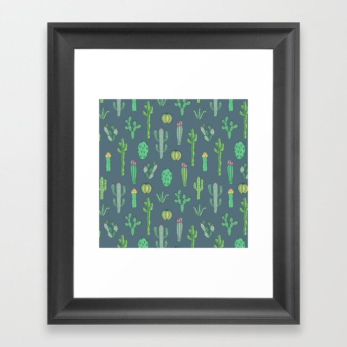 Cactus Pattern II Framed Art Print