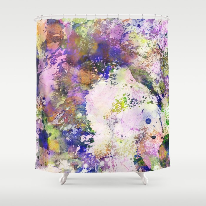 Colour Turmoil - Abstract Multicoloured Painting Shower Curtain