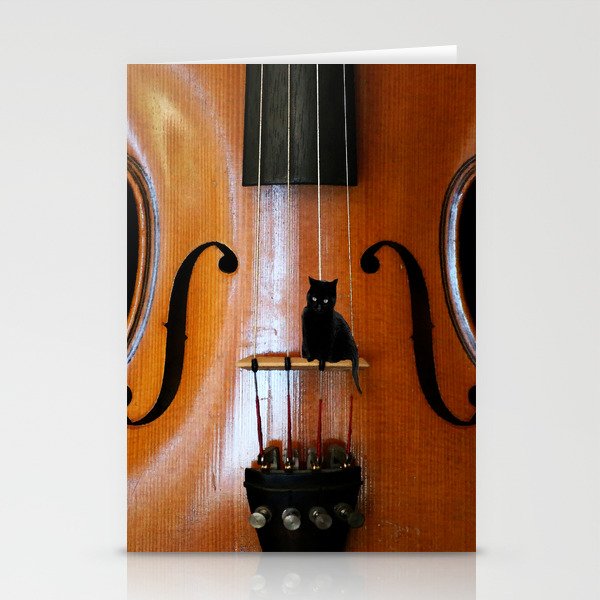 Black Cat And Violin #decor #society6 #buyart Stationery Cards
