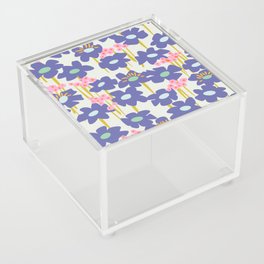 Retro flower pattern invers – Pantone of the year Acrylic Box
