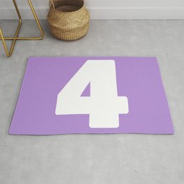 4 (White & Lavender Number) Area & Throw Rug