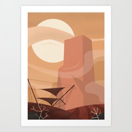 The evening of the thousand-year-old moon Art Print