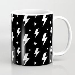 Lightning Bolt Pattern (white/black) Coffee Mug