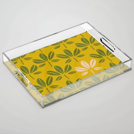 Cozy collection: mix and match Chestnut leaves mustard yellow Acrylic Tray