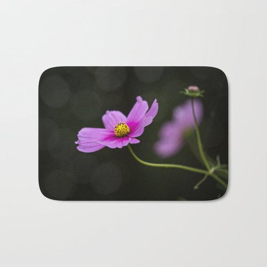 pink Cosmea summer flower Bath Mat