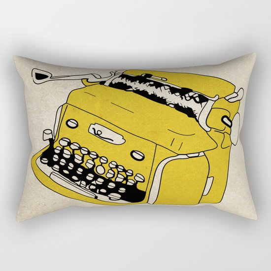 Grunge Typewriter Rectangular Pillow