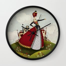 Off with their heads Queen of hearts from Alice in Wonderland Wall Clock