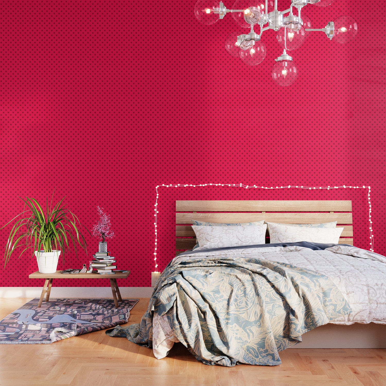 Hot Pink Skulls Wallpaper By Colorpopdesign Society6