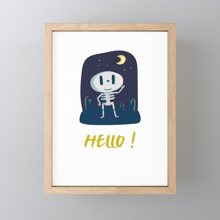 greeting skeleton Framed Mini Art Print