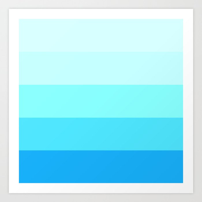 turquoise aqua stripes Art Print