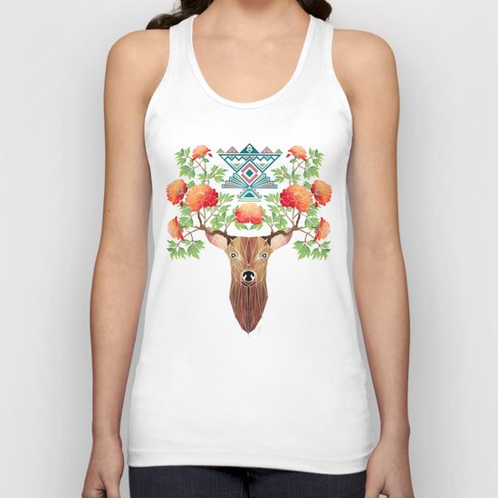 deer flowers Unisex Tank Top