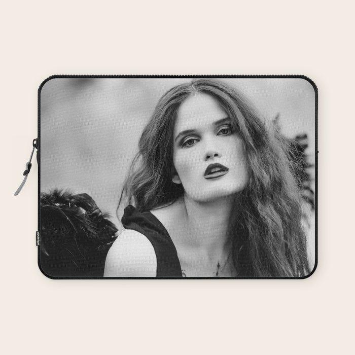 Beautiful Fallen Angel With Black Wings Laptop Sleeve by Big Nige