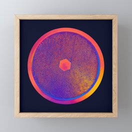Supernova Superconductor | Science Photo Circle Hexagon Pattern Blue Orange Glowing Colors Framed Mini Art Print