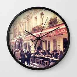 Montmartre Cafe Wall Clock | Vintage, Photo, Architecture, People 