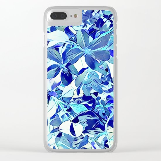 Blue sakura Clear iPhone Case